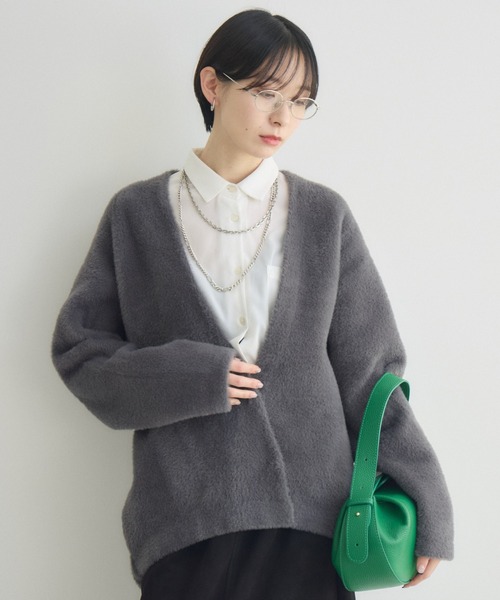 Paradise Picnic（パラダイスピクニック）の「フェザーヤーンカーディガン（カーディガン/ボレロ・レディース・ブラウン/アイボリー/チャコールグレー・FREE）」の14枚目の写真