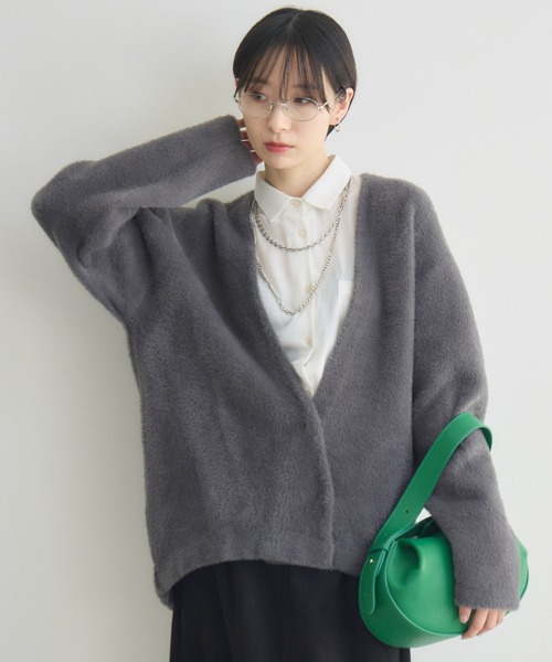 Paradise Picnic（パラダイスピクニック）の「フェザーヤーンカーディガン（カーディガン/ボレロ・レディース・ブラウン/アイボリー/チャコールグレー・FREE）」の13枚目の写真