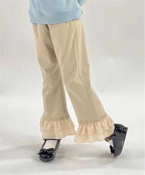 axes femme(アクシーズファム)の「ストレッチフリルレギンス(その他パンツ・キッズ・ベージュ/ブラック・MEDIUM/LARGE)」の1枚目の写真