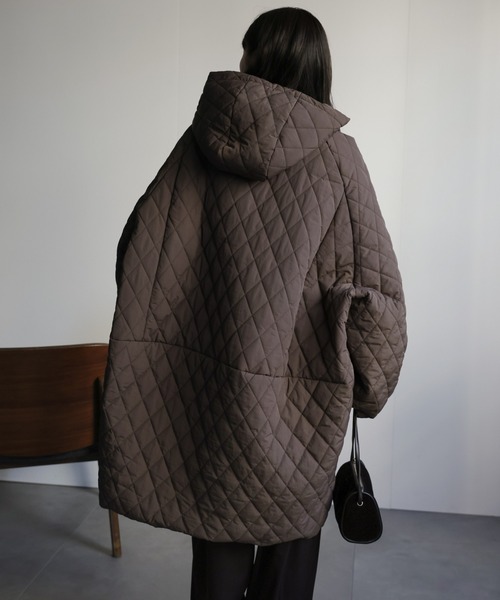 セール】中綿キルティングコート/フード付き《動画あり》（その他