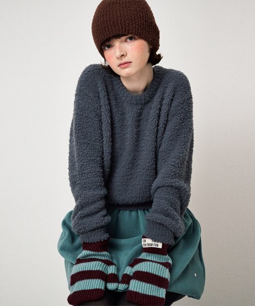 FUN FROM FUN(ファンフロムファン)の「FLUFFY KNIT PULLOVER, CHARCOAL(ニット/セーター・レディース・その他・OS)」の5枚目の写真
