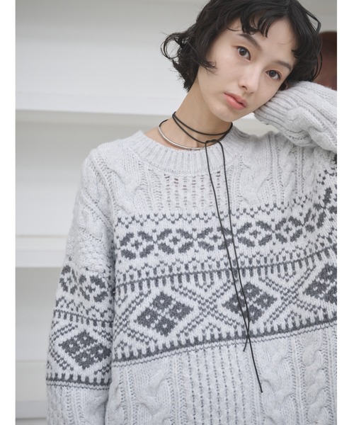 セール】ノルディックパターンケーブルニット（ニット/セーター）｜AIC