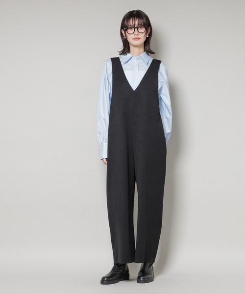 NANO universe(ナノユニバース)の「Vネックオールインワン(つなぎ/オールインワン・レディース・グレー/ブラック/ブラウン・FREE)」の8枚目の写真