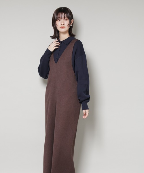 NANO universe(ナノユニバース)の「Vネックオールインワン(つなぎ/オールインワン・レディース・グレー/ブラック/ブラウン・FREE)」の10枚目の写真