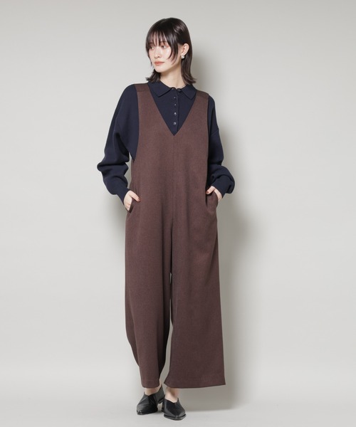 NANO universe(ナノユニバース)の「Vネックオールインワン(つなぎ/オールインワン・レディース・グレー/ブラック/ブラウン・FREE)」の14枚目の写真