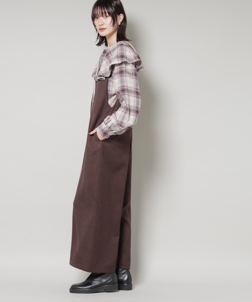 NANO universe(ナノユニバース)の「Vネックオールインワン(つなぎ/オールインワン・レディース・グレー/ブラック/ブラウン・FREE)」の16枚目の写真