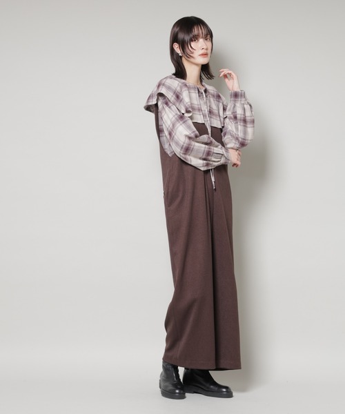 NANO universe(ナノユニバース)の「Vネックオールインワン(つなぎ/オールインワン・レディース・グレー/ブラック/ブラウン・FREE)」の17枚目の写真