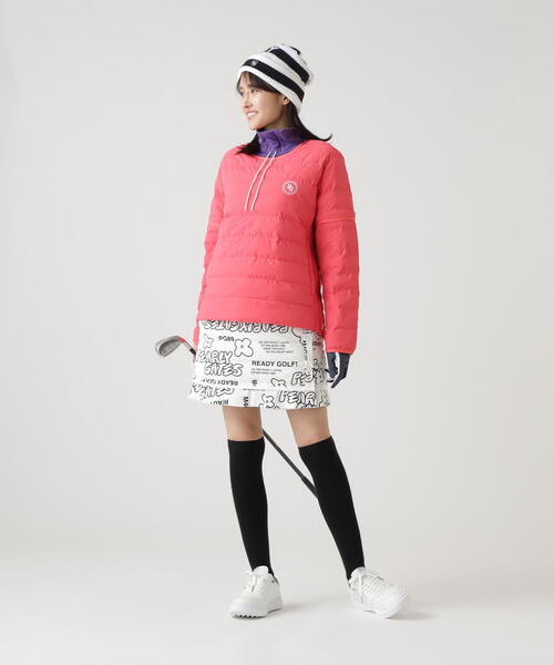 PEARLY GATES（パーリーゲイツ）の「【PEARLY GATES】NyストレッチBIGリップストップ中綿ラップ風スカート ＜ロゴ×花柄＞（スカート・レディース・ホワイト系その他・SMALL/MEDIUM/LARGE）」の3枚目の写真
