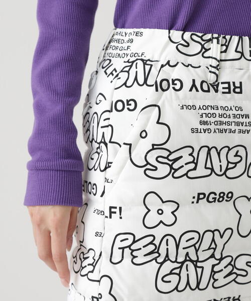 PEARLY GATES（パーリーゲイツ）の「【PEARLY GATES】NyストレッチBIGリップストップ中綿ラップ風スカート ＜ロゴ×花柄＞（スカート・レディース・ホワイト系その他・SMALL/MEDIUM/LARGE）」の6枚目の写真
