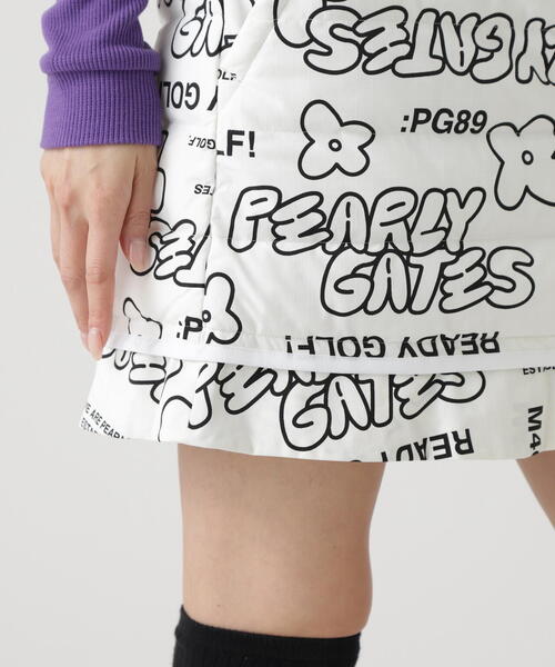 PEARLY GATES（パーリーゲイツ）の「【PEARLY GATES】NyストレッチBIGリップストップ中綿ラップ風スカート ＜ロゴ×花柄＞（スカート・レディース・ホワイト系その他・SMALL/MEDIUM/LARGE）」の7枚目の写真