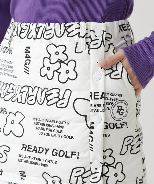 PEARLY GATES（パーリーゲイツ）の「【PEARLY GATES】NyストレッチBIGリップストップ中綿ラップ風スカート ＜ロゴ×花柄＞（スカート・レディース・ホワイト系その他・SMALL/MEDIUM/LARGE）」の8枚目の写真