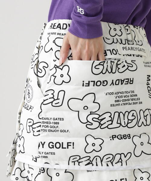 PEARLY GATES（パーリーゲイツ）の「【PEARLY GATES】NyストレッチBIGリップストップ中綿ラップ風スカート ＜ロゴ×花柄＞（スカート・レディース・ホワイト系その他・SMALL/MEDIUM/LARGE）」の9枚目の写真