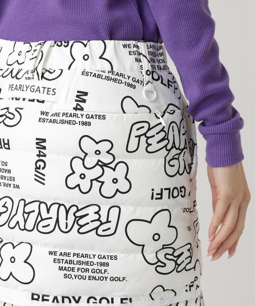 PEARLY GATES（パーリーゲイツ）の「【PEARLY GATES】NyストレッチBIGリップストップ中綿ラップ風スカート ＜ロゴ×花柄＞（スカート・レディース・ホワイト系その他・SMALL/MEDIUM/LARGE）」の11枚目の写真