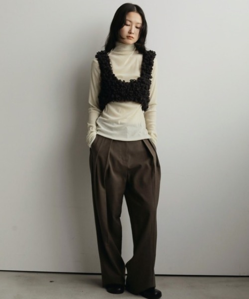 anuke（アンヌーク）の「anuke Tuck Wide Pants（その他パンツ・レディース・ブラウン/ブラック・36/38）」の8枚目の写真
