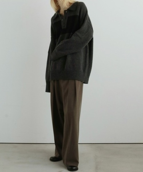 anuke（アンヌーク）の「anuke Tuck Wide Pants（その他パンツ・レディース・ブラウン/ブラック・36/38）」の7枚目の写真