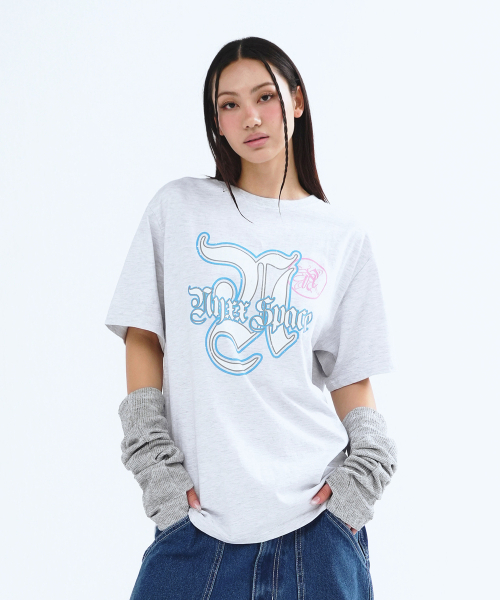 NYXX(エヌワイエックスエックス)の「OUTLINE SYMBOL TEE HEATHER GRAY(Tシャツ/カットソー・レディース・その他・SMALL/MEDIUM)」の1枚目の写真