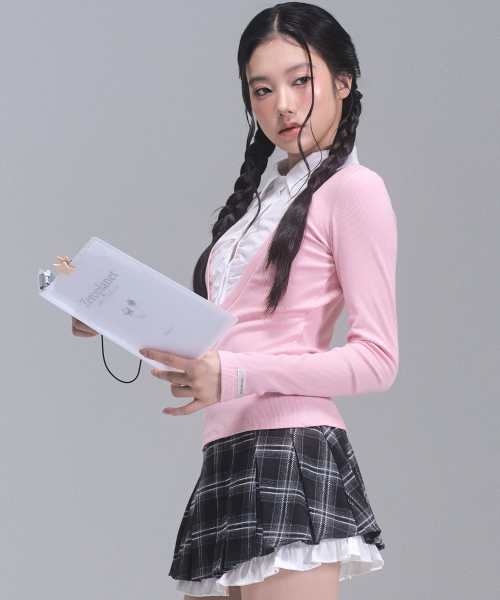 ZEROPLANET（ゼロプラネット）の「ケイティレイヤードロングスリーブトップ[PINK]（ポロシャツ・レディース・ベビーピンク・SMALL/MEDIUM）」の3枚目の写真
