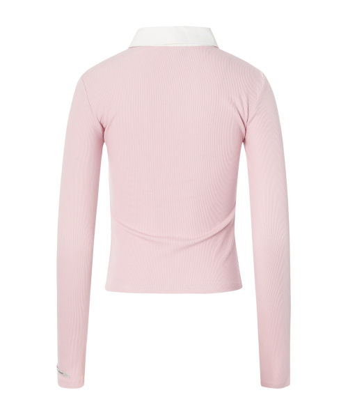 ZEROPLANET（ゼロプラネット）の「ケイティレイヤードロングスリーブトップ[PINK]（ポロシャツ・レディース・ベビーピンク・SMALL/MEDIUM）」の7枚目の写真