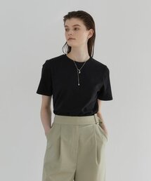 ロゴコットンベーシックTシャツ - ブラック