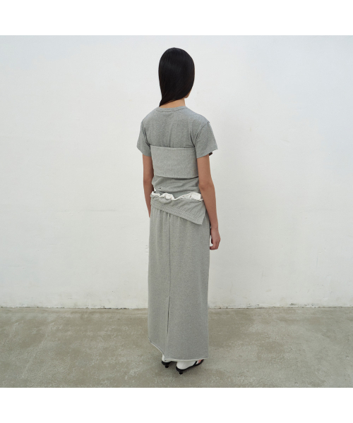 LCDC TM(エルシーディーシーティーエム)の「BUSTIER DETAIL JERSEY TOP (MELANGE GREY)(Tシャツ/カットソー・レディース・ライトグレー・SMALL/MEDIUM)」の3枚目の写真