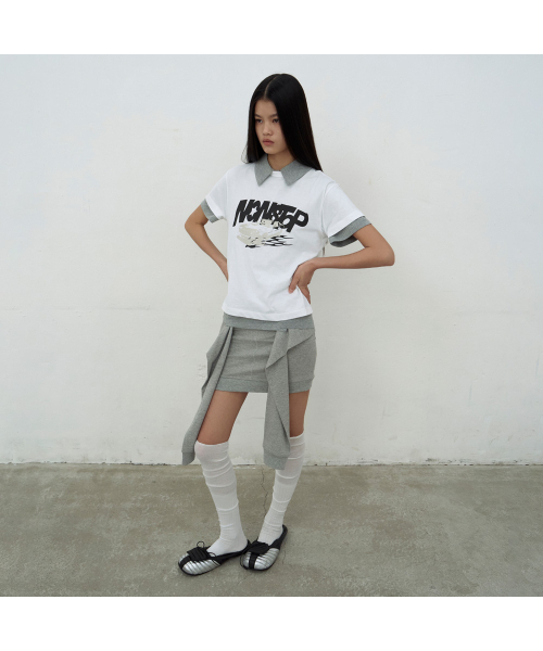 LCDC TM(エルシーディーシーティーエム)の「BUSTIER DETAIL JERSEY TOP (MELANGE GREY)(Tシャツ/カットソー・レディース・ライトグレー・SMALL/MEDIUM)」の5枚目の写真