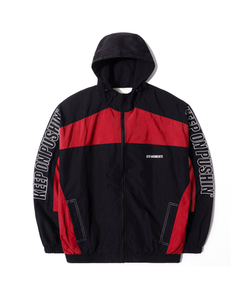 QT8 GARMENTS(キューティーエイトガーメント)の「LB Retro Hooded Track Jacket (Black/Red)(ナイロンジャケット・レディース・その他・MEDIUM/LARGE/X-LARGE)」の2枚目の写真