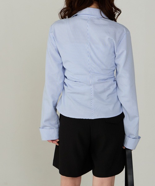 Cherir Mignon（シェリルミニョン）の「【Cherir Mignon】ウエストタッククロスシャツ（シャツ/ブラウス・レディース・ピンク/オフホワイト/ブルー/イエロー/ブルー系その他・FREE）」の10枚目の写真