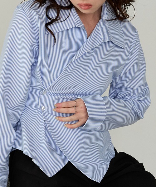 Cherir Mignon（シェリルミニョン）の「【Cherir Mignon】ウエストタッククロスシャツ（シャツ/ブラウス・レディース・ピンク/オフホワイト/ブルー/イエロー/ブルー系その他・FREE）」の12枚目の写真