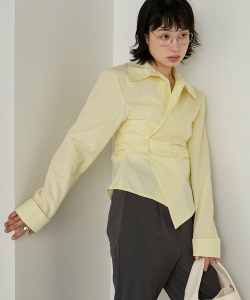 Cherir Mignon（シェリルミニョン）の「【Cherir Mignon】ウエストタッククロスシャツ（シャツ/ブラウス・レディース・ピンク/オフホワイト/ブルー/イエロー/ブルー系その他・FREE）」の22枚目の写真