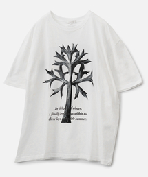 ツリー レタリング Tシャツ_ホワイト