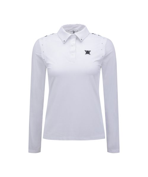 ANEW GOLF(アニューゴルフ)の「WOMEN SM SIGNATURE LOGO HYBRID LONG T-SHIRT_WH(Tシャツ/カットソー・レディース・その他・X-SMALL)」の1枚目の写真