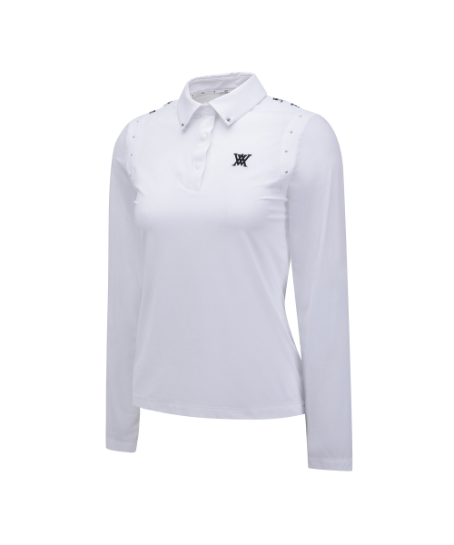ANEW GOLF(アニューゴルフ)の「WOMEN SM SIGNATURE LOGO HYBRID LONG T-SHIRT_WH(Tシャツ/カットソー・レディース・その他・X-SMALL)」の3枚目の写真