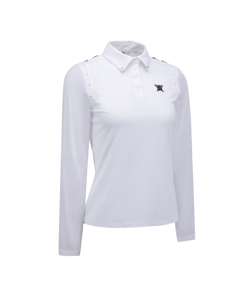 ANEW GOLF(アニューゴルフ)の「WOMEN SM SIGNATURE LOGO HYBRID LONG T-SHIRT_WH(Tシャツ/カットソー・レディース・その他・X-SMALL)」の4枚目の写真