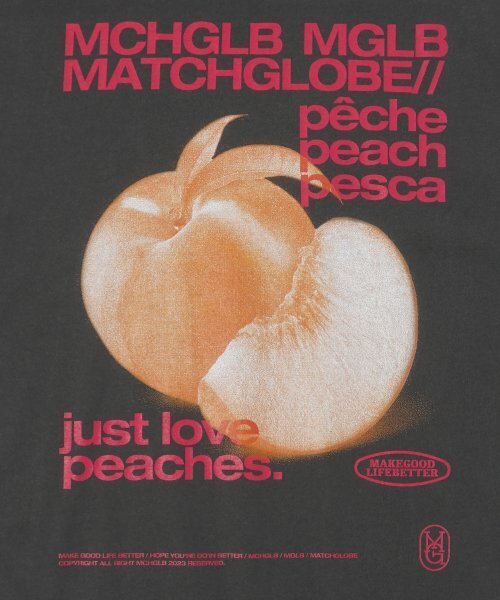 MATCHGLOBE(マッチグローブ)の「ピーチスオーバーサイズTシャツ(ダークグレー)(Tシャツ/カットソー・レディース・その他・FREE)」の5枚目の写真