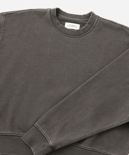 Saturdays NYC(サタデーズ ニューヨークシティ )の「Genny Pigment Dyed Sweatshirt | WOMEN(スウェット・レディース・チャコールグレー/キナリ/ブルー・L/M/S)」の11枚目の写真