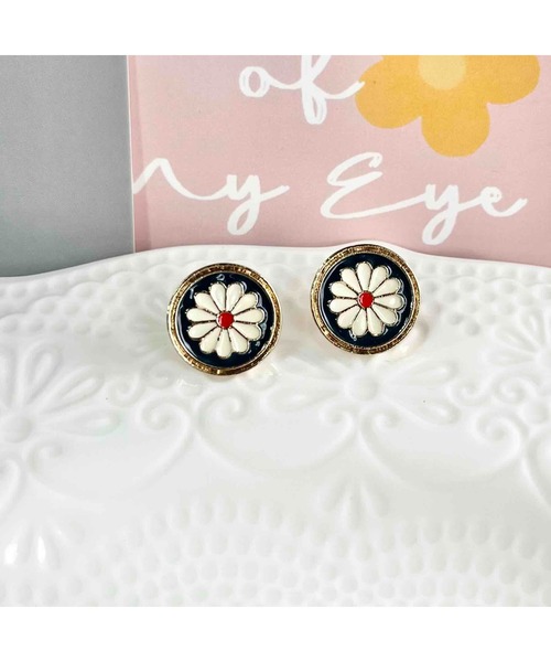 ピアス　No.4888 88eighty-eight】レトロヴィンテージフラワーゴールドミニピアス