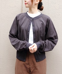 THE SHINZONE/ザ シンゾーン] クルーネック 袖リブカーディガン