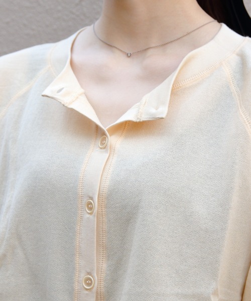 THE SHINZONE（ザ　シンゾーン）の「THE SHINZONE/シンゾーン　シアーロングスリーブカーディガン　SEER LONG SLEEVE CARDIGAN　25MMSCU16（カーディガン/ボレロ・レディース・ライトイエロー/チャコールグレー/レッド・FREE）」の5枚目の写真