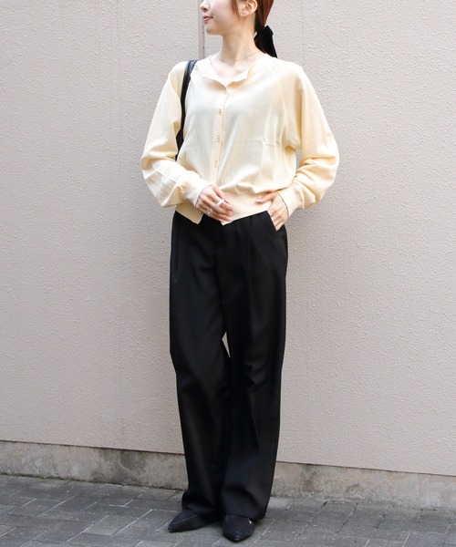 THE SHINZONE（ザ　シンゾーン）の「THE SHINZONE/シンゾーン　シアーロングスリーブカーディガン　SEER LONG SLEEVE CARDIGAN　25MMSCU16（カーディガン/ボレロ・レディース・ライトイエロー/チャコールグレー/レッド・FREE）」の11枚目の写真