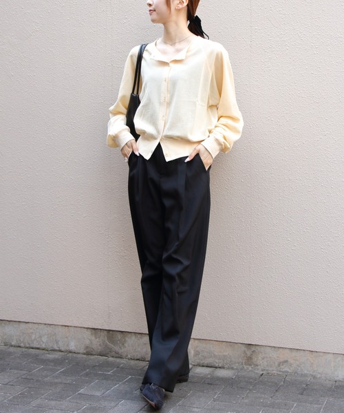 THE SHINZONE（ザ　シンゾーン）の「THE SHINZONE/シンゾーン　シアーロングスリーブカーディガン　SEER LONG SLEEVE CARDIGAN　25MMSCU16（カーディガン/ボレロ・レディース・ライトイエロー/チャコールグレー/レッド・FREE）」の12枚目の写真
