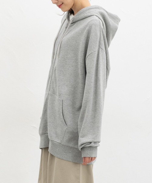 Honeys(ハニーズ)の「こだわり綿ジップパーカー(パーカー・レディース・杢グレー/スミクロ/オートミール・F)」の15枚目の写真