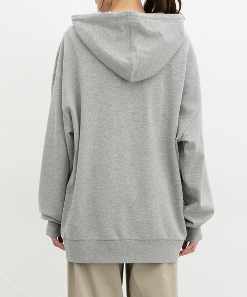 Honeys(ハニーズ)の「こだわり綿ジップパーカー(パーカー・レディース・杢グレー/スミクロ/オートミール・F)」の16枚目の写真