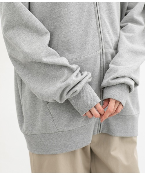 Honeys(ハニーズ)の「こだわり綿ジップパーカー(パーカー・レディース・杢グレー/スミクロ/オートミール・F)」の19枚目の写真