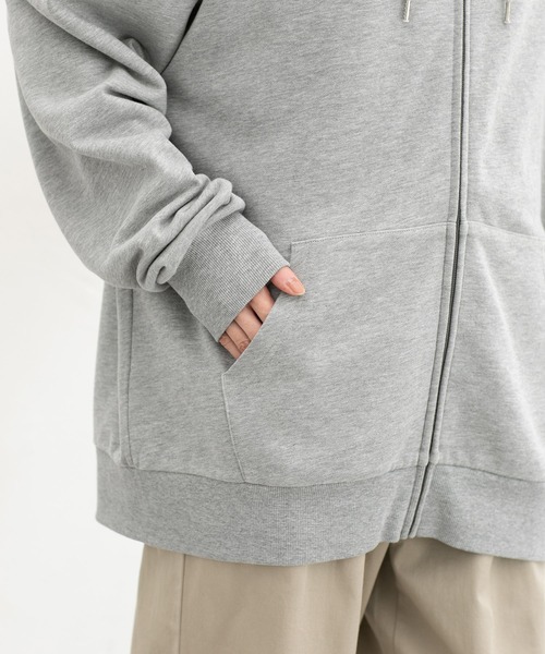 Honeys(ハニーズ)の「こだわり綿ジップパーカー(パーカー・レディース・杢グレー/スミクロ/オートミール・F)」の20枚目の写真