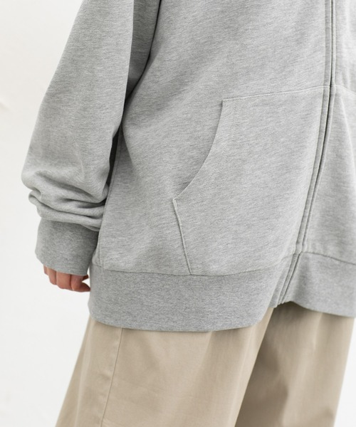Honeys(ハニーズ)の「こだわり綿ジップパーカー(パーカー・レディース・杢グレー/スミクロ/オートミール・F)」の21枚目の写真