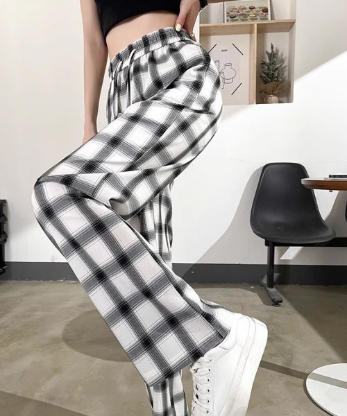 i-dare(アイディア)の「【i-dare】チェック柄 イージーパンツ(その他パンツ・レディース・ブラック/ホワイト・X-LARGE/LARGE/MEDIUM)」の4枚目の写真