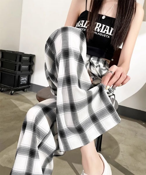 i-dare(アイディア)の「【i-dare】チェック柄 イージーパンツ(その他パンツ・レディース・ブラック/ホワイト・X-LARGE/LARGE/MEDIUM)」の5枚目の写真