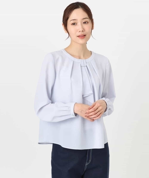 MK MICHEL KLEIN(エムケーミッシェルクラン)の「マルチwayボウタイブラウス/洗える(シャツ/ブラウス・レディース・アイボリー/ライトブルー・38/40)」の14枚目の写真