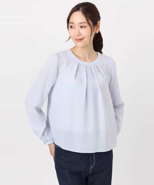 MK MICHEL KLEIN(エムケーミッシェルクラン)の「マルチwayボウタイブラウス/洗える(シャツ/ブラウス・レディース・アイボリー/ライトブルー・38/40)」の3枚目の写真