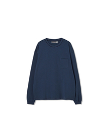 スティッチポケットロングスリーブTシャツ（ダークブルー）